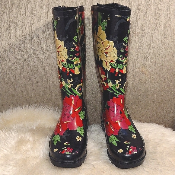 Sakroots floral faux fur lined rain boots - Picture 14 of 15